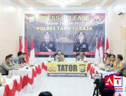 Kapolres Tator Paparkan Gangguan Kamtibmas dan Angka Kejahatan Tahun 2023