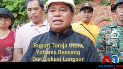 Bupati Torut, Ombas Tinjau Lokasi Longsor di Buntao
