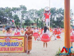 Grup Drumband dan Marching Band SMA Katolik Rantepao Tampil Memukau di Perlombaan